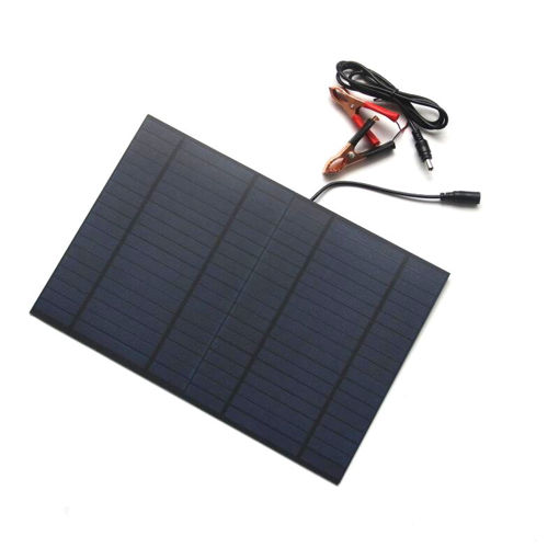 Picture of 10W 18V Polysilicon Solar Panel With DC5521 Bus Battery Clip