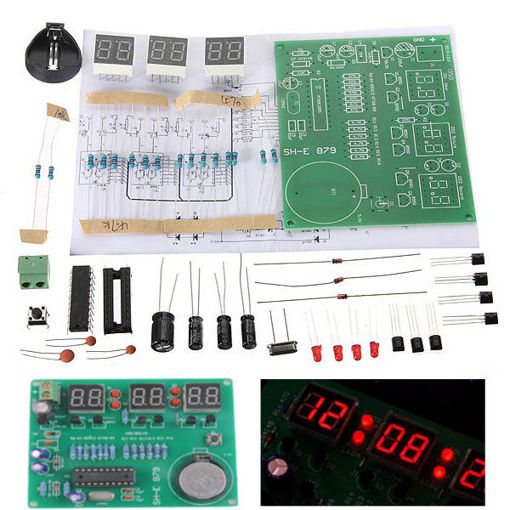 Picture of 10Pcs DIY 6 Digital LED Electronic Clock Kit 9V-12V AT89C2051
