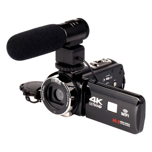 Picture of 4K WiFi Ultra HD 1080P 16X ZOOM Digital Video Camera DV Camcorder with Lens and Microphone