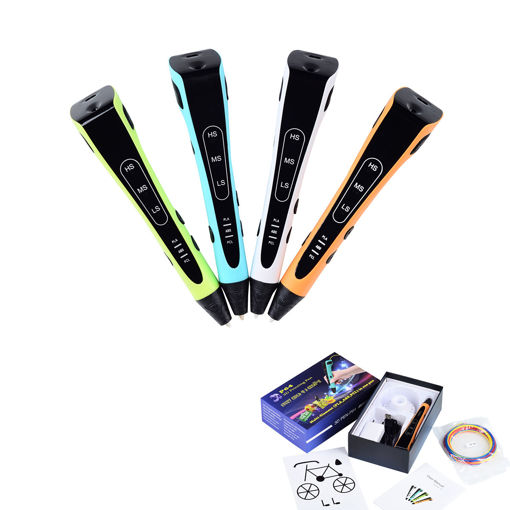 Picture of Orange/Blue/Green/White110-240V 3D Printing Pen for ABS/PLA/PCL Filament Support Adjustable Speed