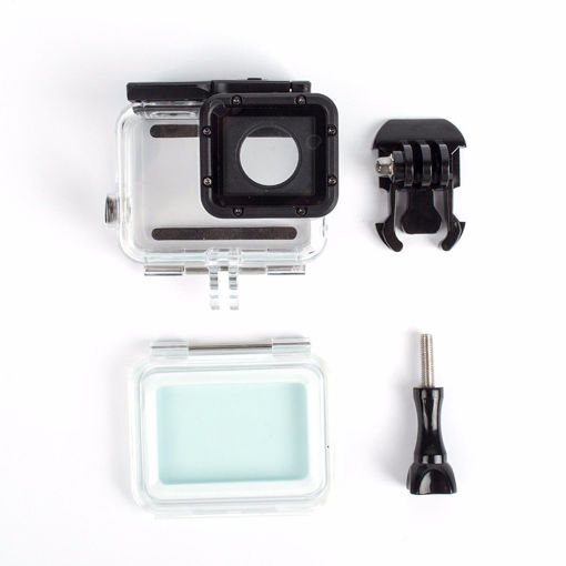 Picture of 60M Waterproof Housing Case with Tough Screenn Back Door Cover For Gopro Hero 5 Black