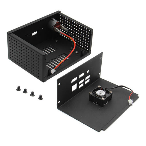 Immagine di Metal Case + Power Control Switch + Cooling Fan For X820 SSD/HDD Storage Board