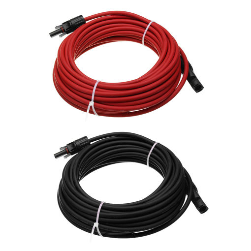 Immagine di Black/Red 10M 12AWG Solar Panel Extension Cable Wire With MC4 Connector