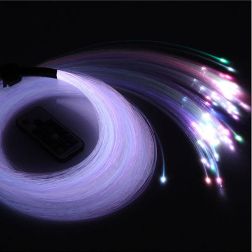 Immagine di DIY DC12V 6W RGB LED Fiber Optic Star Ceiling Kit Light 100pcs 0.75m 2m Car Use