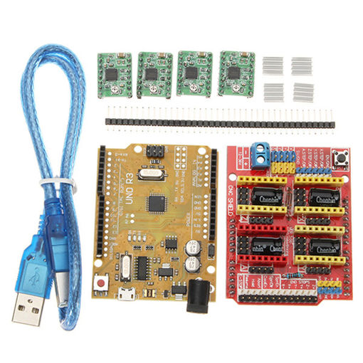 Immagine di 2Pcs CNC Shield V3 Expansion Board + UNO R3 Board Kit With A4988 Step Motor Driver Module For Arduin