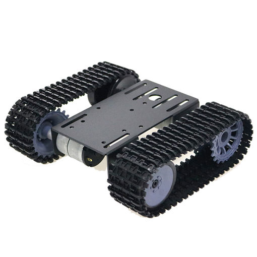 Immagine di Silver/Black Mini TP101 Smart Tank Chassis Car Kit with Dual DC Motor for DIY Arduino