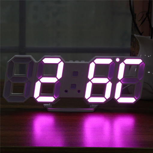 Picture of Large Modern Digital Led Skeleton Wall Clock Timer 24/12 Hour Display 3D Gife