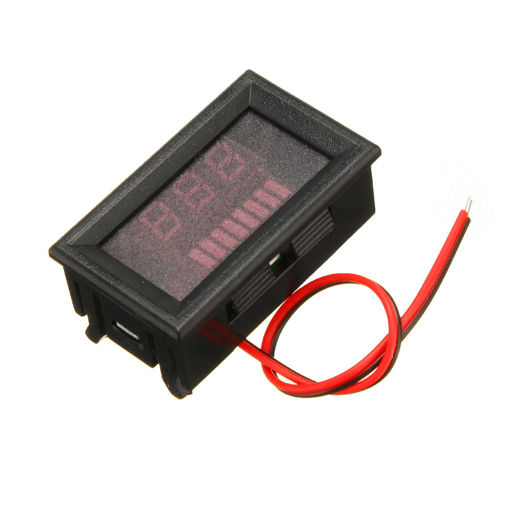 Immagine di 10pcs 12-60V ACID Red Lead Battery Capacity Voltmeter Indicator Charge Level Lead-acid LED Tester