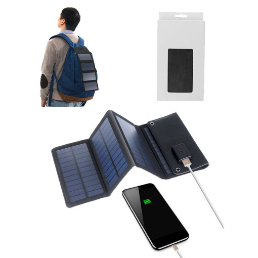 Immagine di 7W 5V Waterproof Foldable Mono-crystalline Silicon Solar Panel With LED Charging indicator & USB Interface