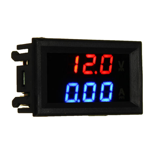 Picture of 10pcs nMini Digital Voltmeter Ammeter DC 100V 10A Voltmeter Current Meter Tester Blue+Red Dual LED Display
