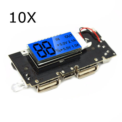 Picture of 10Pcs Dual USB 5V 1A 2.1A Mobile Power Bank 18650 Battery Charger PCB Module Board