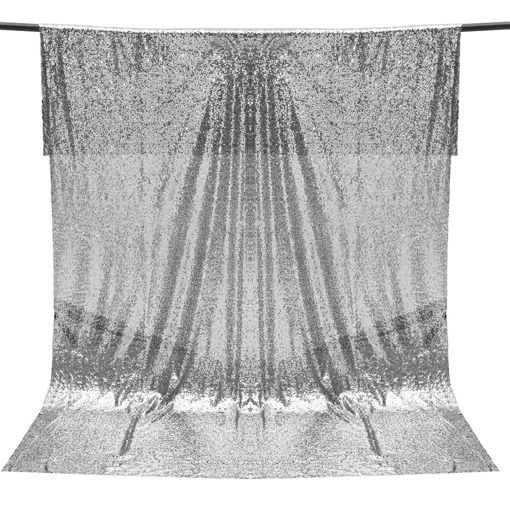 Immagine di 1.2x1.8M Silver Sequins Wall Photography Backdrop Studio Decoration Tablecloth