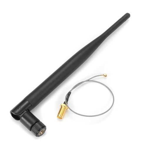 Picture of 10pcs 2.4GHz 6dBi 50ohm Wireless Wifi Omni Copper Dipole Antenna SMA To IPEX For Monitoring Router
