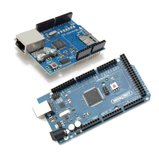 Picture of Geekcreit MEGA 2560 R3 Development Board MEGA2560 With Ethernet Shield W5100 For Arduino