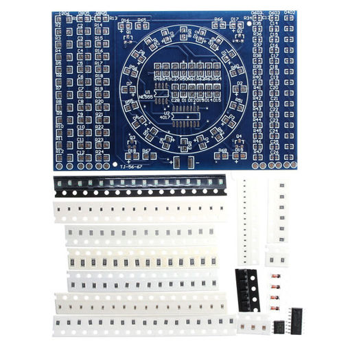 Immagine di 10Pcs DIY SMD Rotating LED SMD Components Soldering Practice Board Skill Training Kit