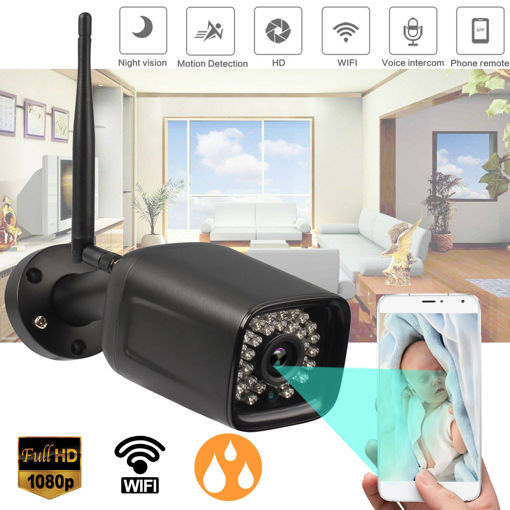Immagine di 1080P WIFI Waterproof IP Camera CCTV Home Security Voice Intercom Monitor Alarm