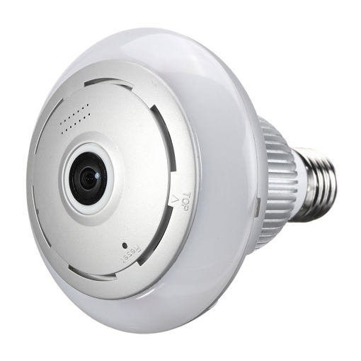 Immagine di 360 WiFi Wireless Panoramic 960P Fisheye Light Bulb IP Camera Lamp APP Control