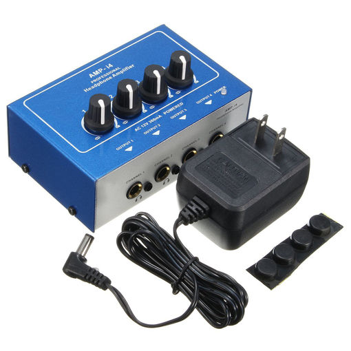 Picture of AMP-i4 Miniprofessional Portable 4 Channel Headphone Audio Stereo Amplifier Mixer