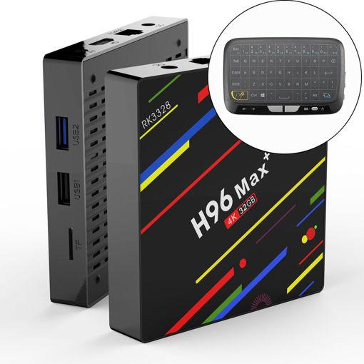 Picture of H96 Max Plus RK3328 4GB RAM 32GB ROM Android 8.1 USB3.0 TV Box with H18 Wireless 2.4GHz Touchpad Air