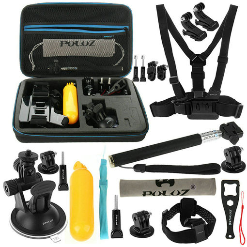 Immagine di PULUZ PKT11 20 in 1 Accessories Combo Kit with EVA Case for Action Sportscamera