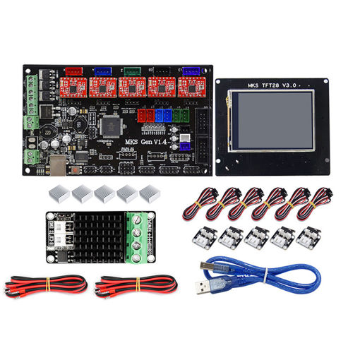 Immagine di MKS-GEN Controller Mainboard + TFT28 LCD Display + MOS Module Kit  for 3D Printer Ramps 1.4