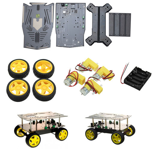 Immagine di DFROBOT Cherokey 4WD Arduino Mobile Platform Smart Robot Car Kit For Arduino with User Manual