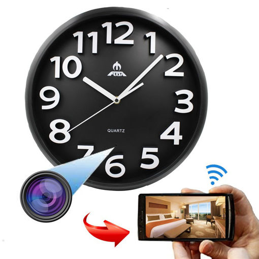Immagine di 1080P Full HD WiFi Hidden IP Camera Night Vision Smart Phone PC Real Time Viewing Recording Clock