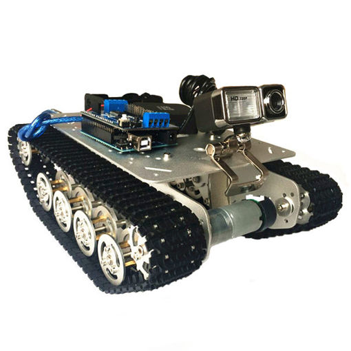 Immagine di TS100 Intelligent Shock Absorption Metal Robot Tank Car Chassis Obstacle Crossing Robot Kit