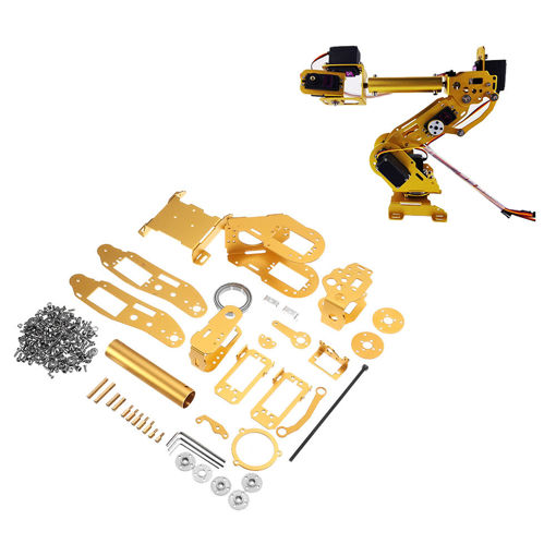 Immagine di 7DOF Golden Mechanical Robot Arm Claw For Arduino DIY Kit Supprot MG996 Servo
