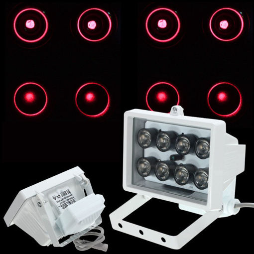 Immagine di 8LED 12V Night Vision Lamp IR Illuminator Infrared Light for Security Camera