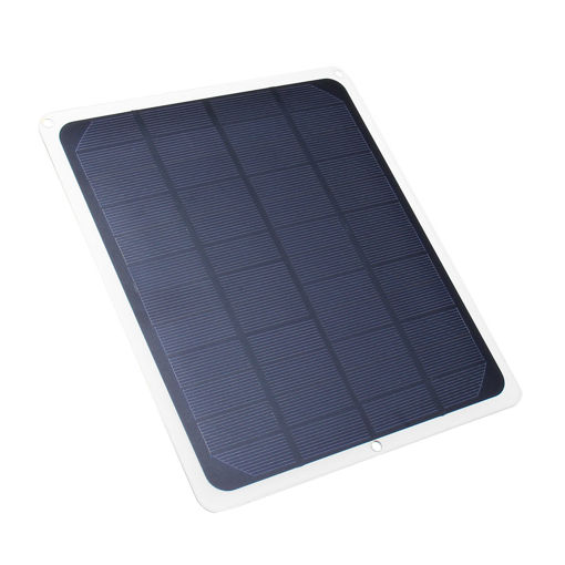 Picture of 12V/5V 7W Monocrystalline Silicon Portable Outdoor Solar Panel with USB Output & DC Alligator Clip
