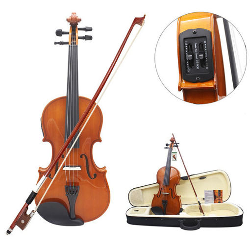 Immagine di Astonvilla 4/4 Solid Electroacoustic Violin with Pickup Case&Accessories