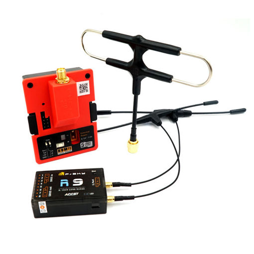 Immagine di FrSky R9M 2019 Transmitter Module & R9 900MHz 16CH Long Range Receiver with mounted Super 8 and T antenna