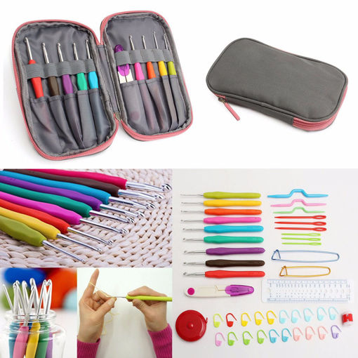 Picture of Crochet Needle Hooks Set Organiser Case AccBearded Needle Suit With 45 Piece Attach One Storage Bag