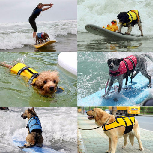 Immagine di XS Pet Aquatic Reflective Preserver Float Vest Dog Cat Saver Life Jacket New