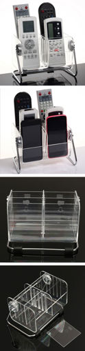 Picture of Desktop Clear TV Remote Control Mobile Phone Organizer Storage Box Stand Holder Transparent Case