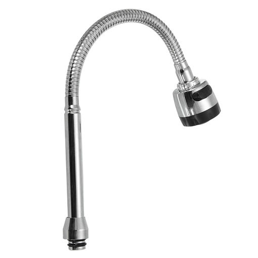 Immagine di Chrome Basin Sink Mixer Tap Dual Handle Hot Cold Water Faucet Adjustable Swivel Spout Kitchen