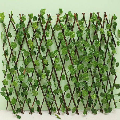 Immagine di Garden Patio Yard Expandable Artificial Ivy Leaf Fence Decorations Screen