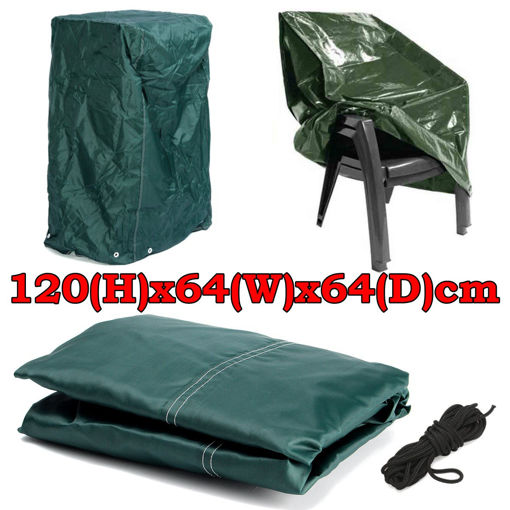 Immagine di 120x64x64cm Outdoor Garden Patio Furniture Stack Chair Cover Dustproof Shelter
