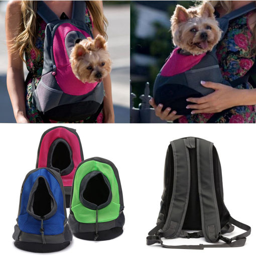 Immagine di Dog Carrier Cat Puppy Mesh Pet Travel Bag Backpack Double Portable Shoulder Bag