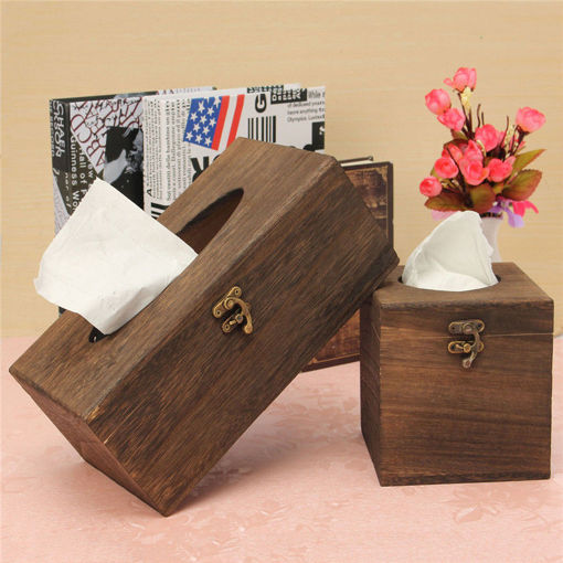 Immagine di Vintage Wood Burning Tong Chinese Restaurant Tissue Box