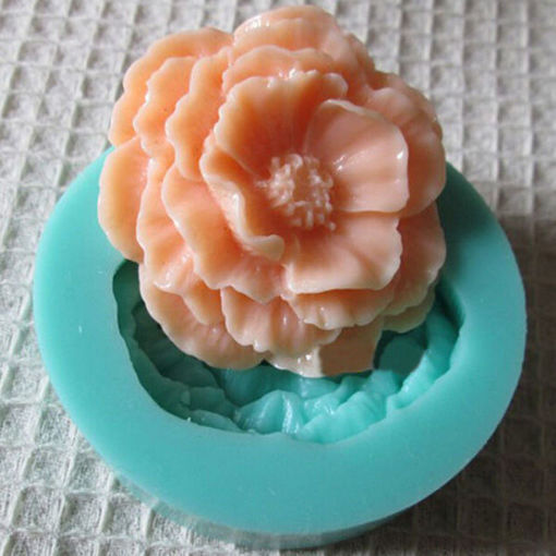 Picture of 3D Mini Peony Fondant Mold Silicone Cake Chocolate Moulds Cake Decorating Baking Tool