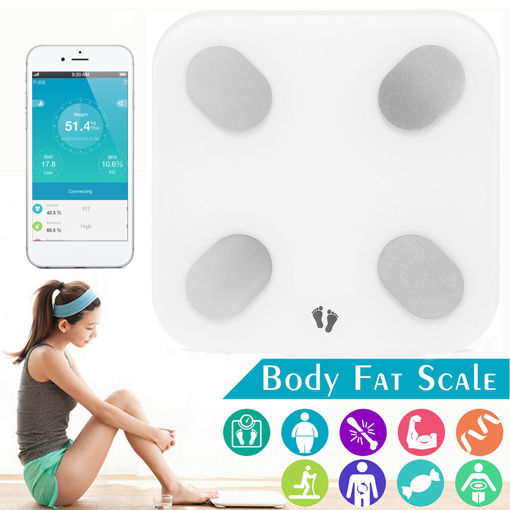 Immagine di Smart Body Fat Scale Bluetooth Digital Bathroom Scales Weight Scale BMI Scale Body Composition Monitor with Smartphone App 400lb
