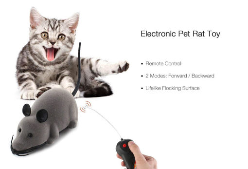 Immagine di Creative Pet Toys Electronic Remote Control Mouse Pet Cat Dog Toy Lifelike Funny Flocking Rat Toy