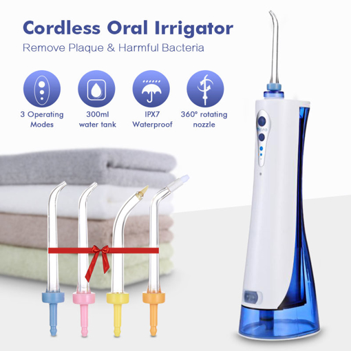 Immagine di Portable Oral Irrigator USB Rechargeable Dental Water Flosser 2000mAh Irrigator For Cleaning Teeth