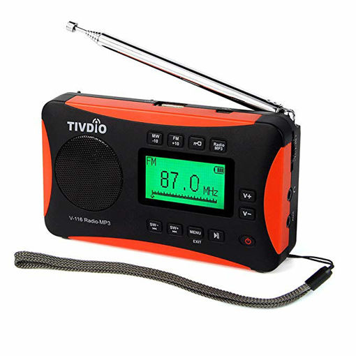 Immagine di TIVDIO V-116 Portable Shortwave Radio with FM MW SW Transistor Support Micro-SD Card AUX Input Radio