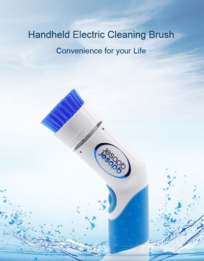 Immagine di Handheld Electric Cleaner Brush Portable Cordless Power Scrubber Cleaning Kit for Bathroom Kitchen