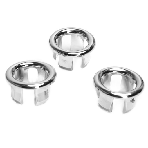 Immagine di Sink Round Ring Overflow Spare Cover Tidy Chrome Trim Bathroom Ceramic Basin Overflow Ring