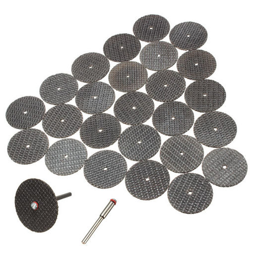 Picture of 25Pcs Resin Cutting Wheel Disc + Mandrel Rotary Tool