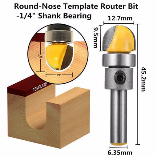 Picture of 1/4 Inch Shank Bearing Round Nose Template Router Bit